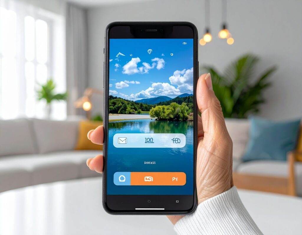 適合長輩的手機桌面，顯示大字體與清楚按鍵設計