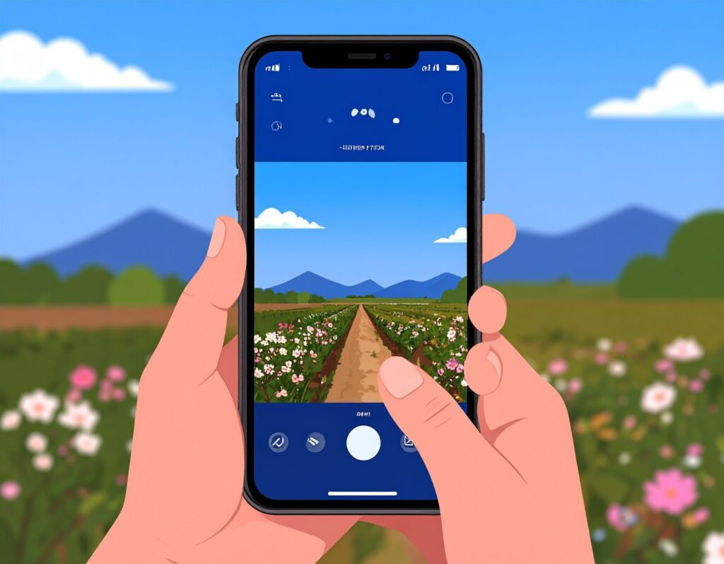 手機螢幕顯示截圖編輯介面,使用者正在滑動頁面截長圖