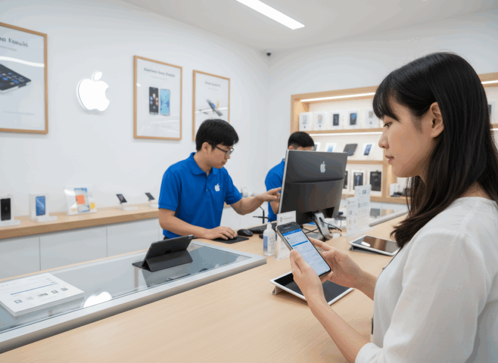 技師在明亮的維修桌上更換 iPhone 螢幕,旁邊擺著精密工具與拆解零件 技師在明亮的維修桌上更換 iPhone 螢幕,旁邊擺著精密工具與拆解零件